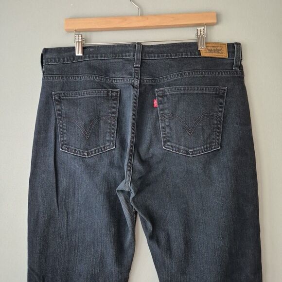 Levis 515 VTG Y2K Black Distressed Mid Rise Bootcut Jeans Womens 14M Inseam 31 - Picture 5 of 8